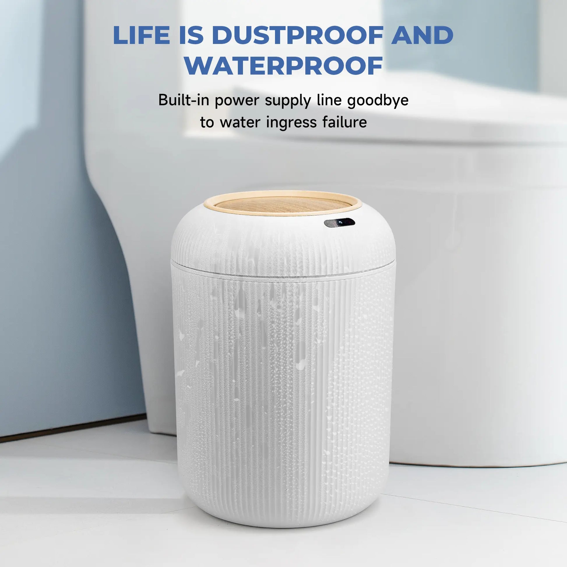 Pukomc Smart Induction Waterproof Trash Can for Bathroom, Bedroom, Office Nordic Style, Household Items Saving Space Motion Sensor Multifunctional Home Goods Environmentally Friendly Automatic Summerwins,Dorm Essentials,Home Essentials Homeessentials