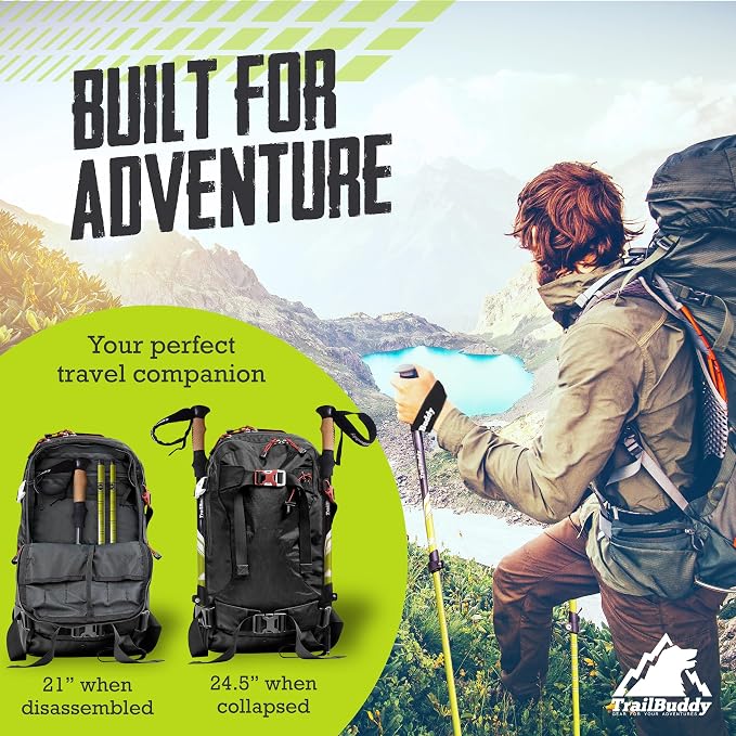 Trekking Poles – Lightweight 7075 Aluminum Hiking Poles for Women, Men & Seniors – Collapsible Walking Sticks for Travel, Trails & Balance