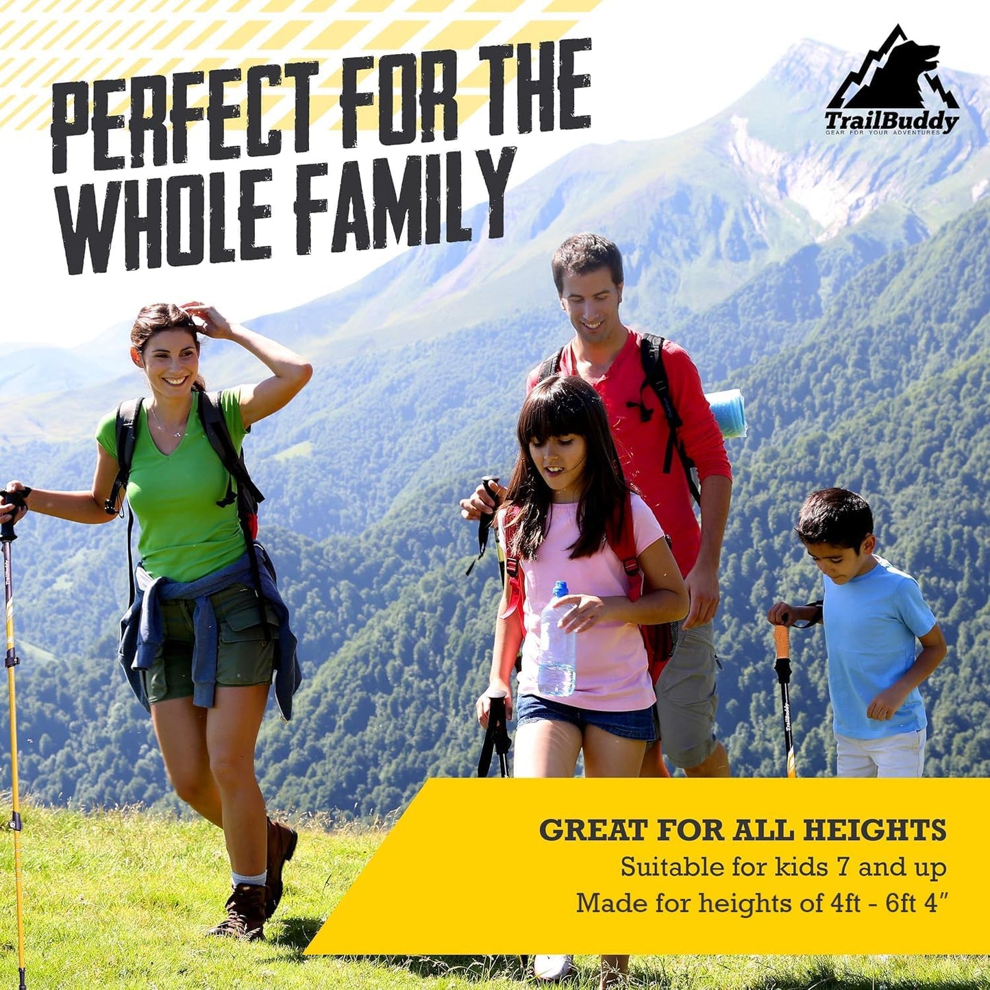 Trekking Poles – Lightweight 7075 Aluminum Hiking Poles for Women, Men & Seniors – Collapsible Walking Sticks for Travel, Trails & Balance